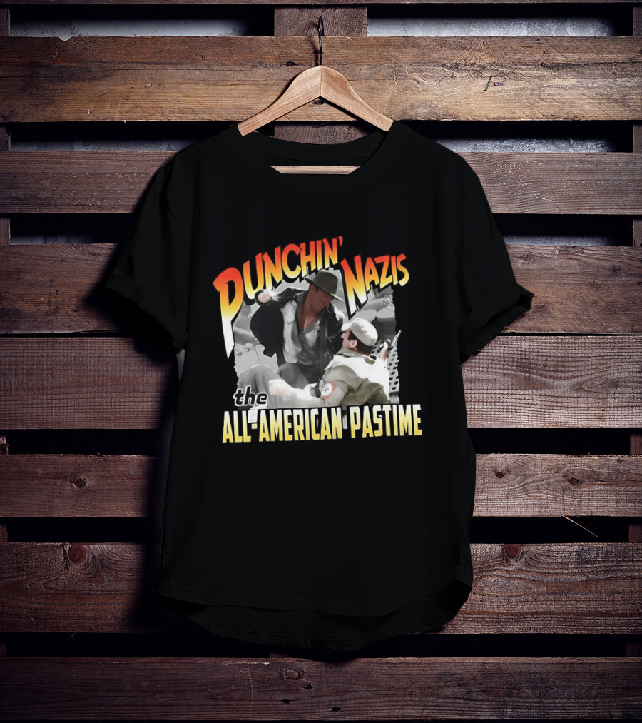 Punchin' Nazis The All American Pastime Vintage Action Scene T-Shirt