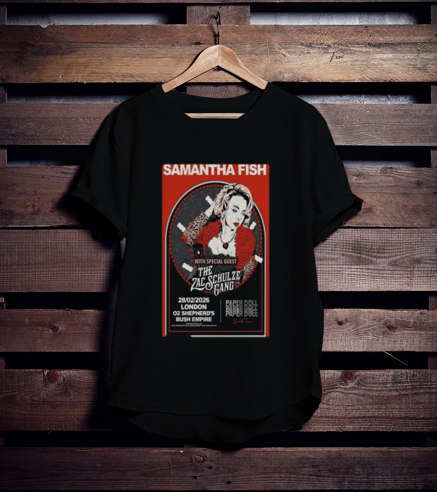 Samantha Fish London 2026 O2 Shepherd's Bush Empire With Zac Schulze Gang T-Shirt