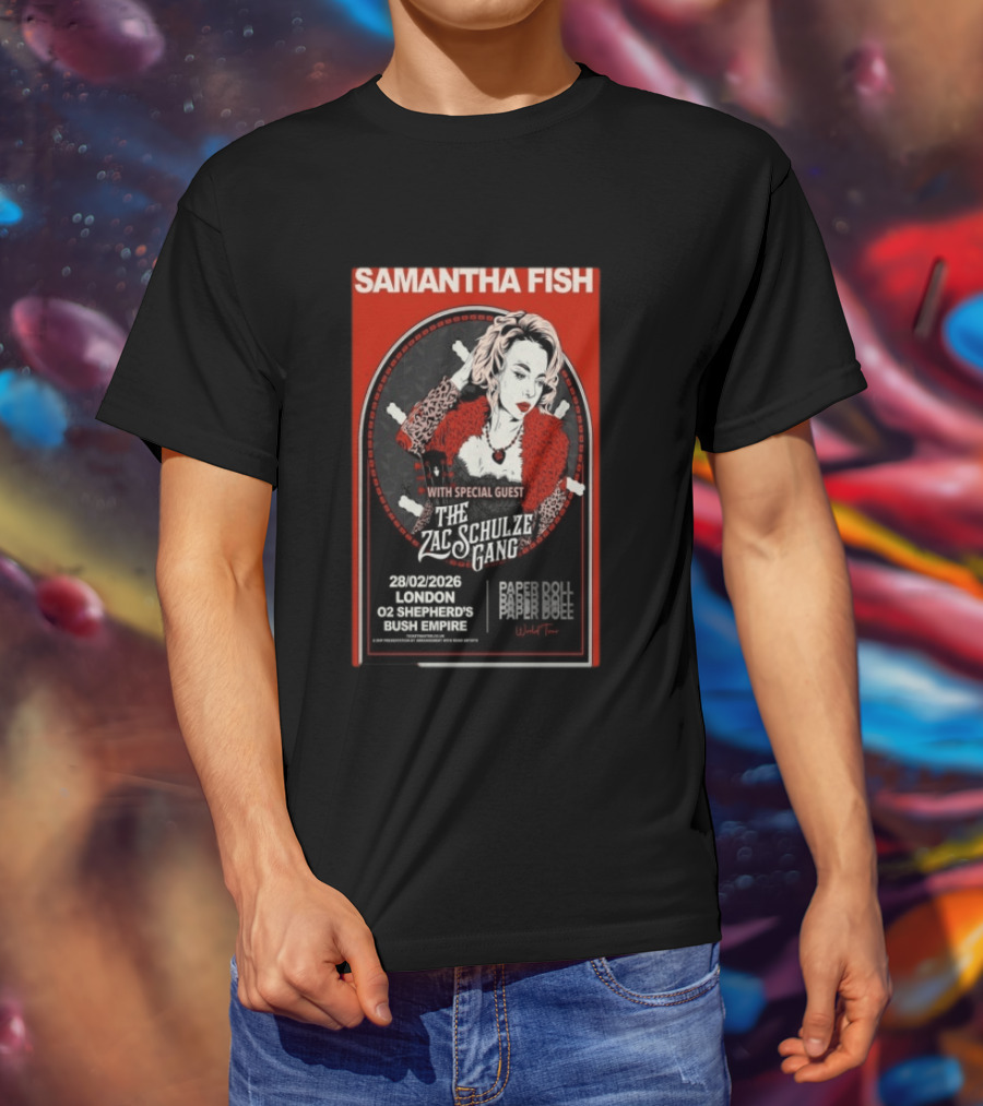 Samantha Fish London 2026 O2 Shepherd's Bush Empire With Zac Schulze Gang T-Shirt