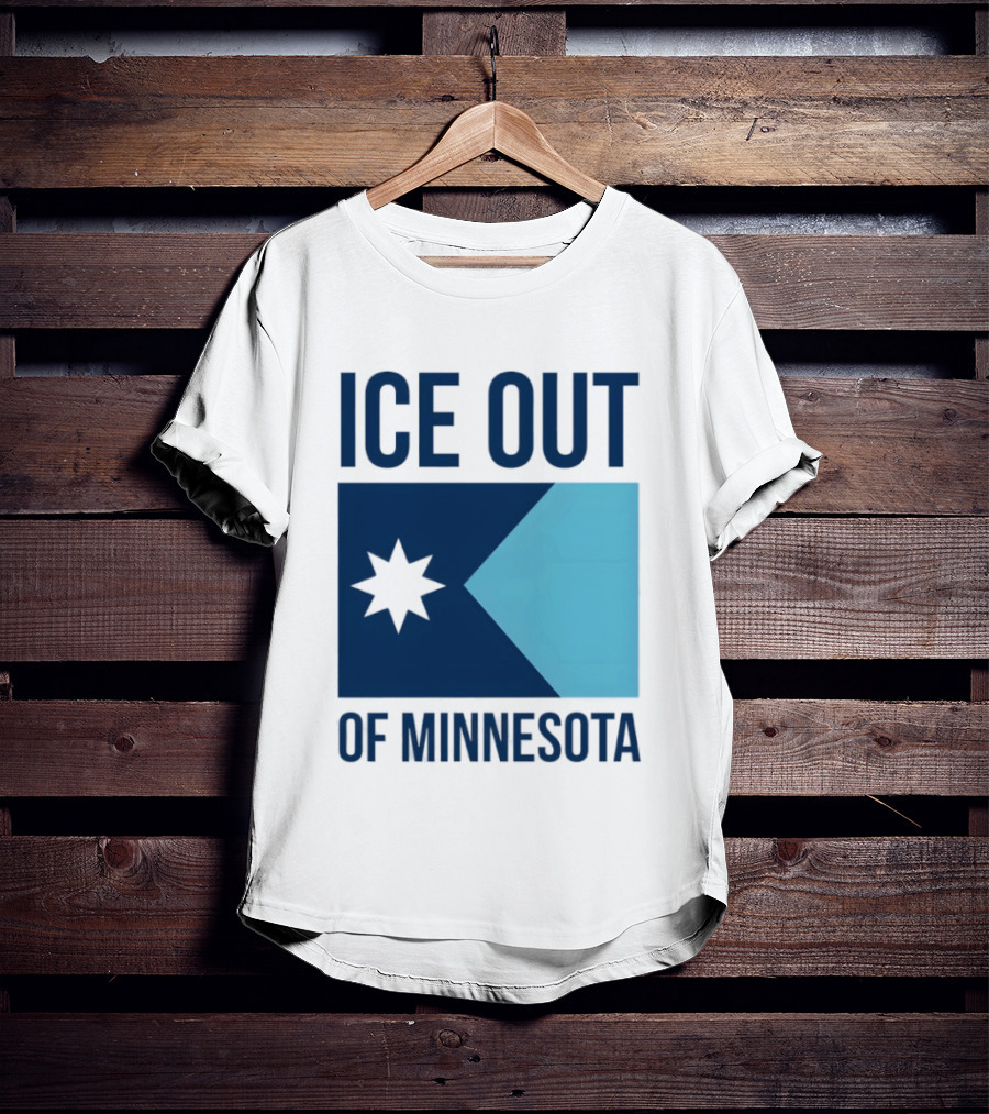 ICE Out Of Minnesota Star Flag T-Shirt