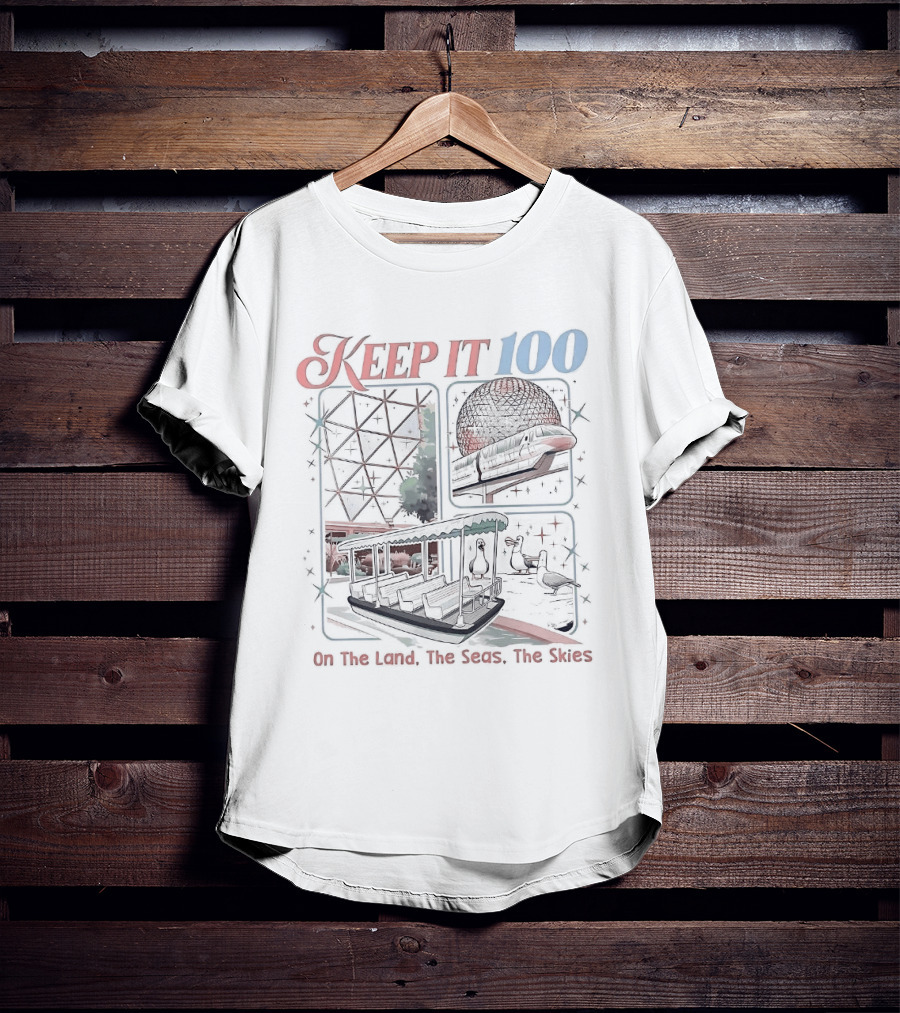 Keep It 100 On The Land The Seas The Skies Vintage Adventure T-Shirt