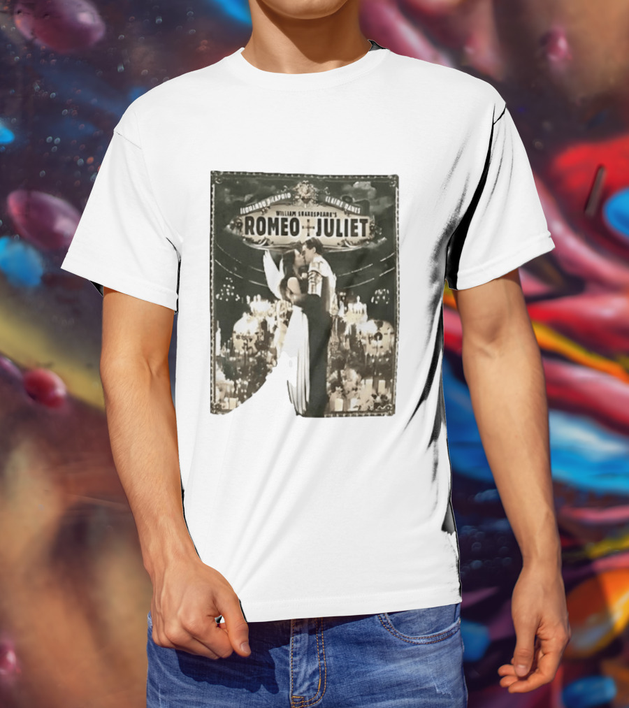 William Shakespeare's Romeo And Juliet Leonardo Claire Iconic Romantic Scene T-Shirt