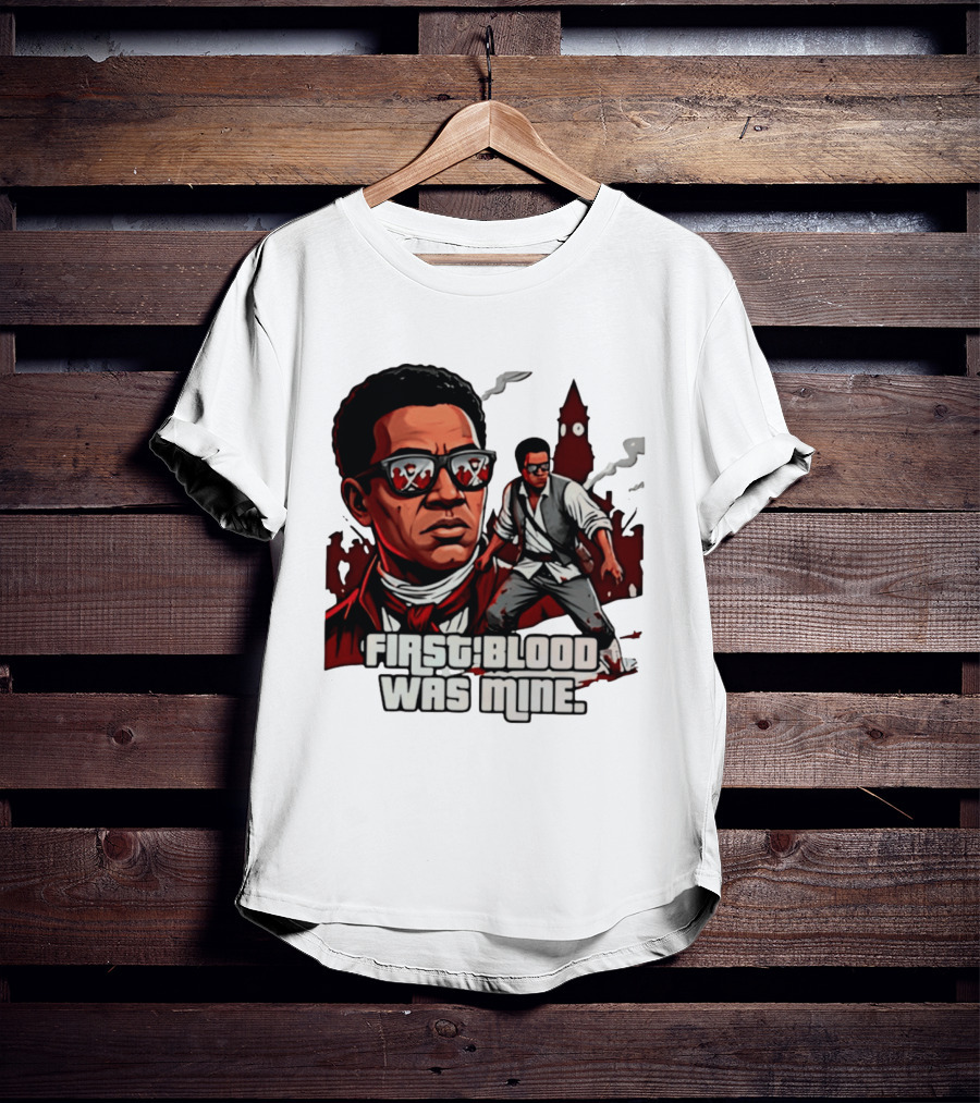 First Blood Was Mine Cool Character Action Scene T-Shirt