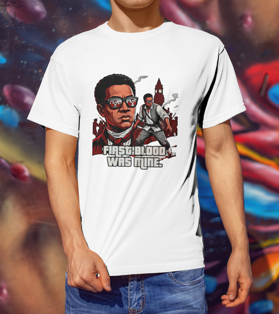 First Blood Was Mine Cool Character Action Scene T-Shirt