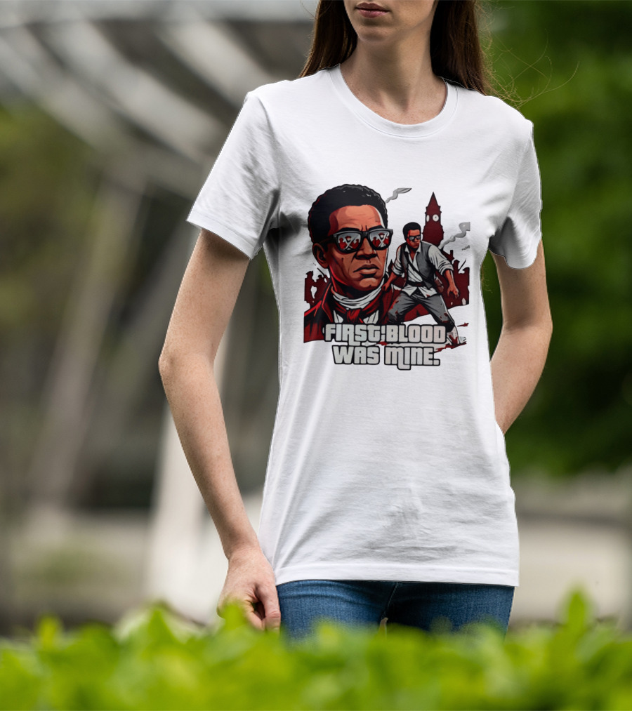 First Blood Was Mine Cool Character Action Scene T-Shirt