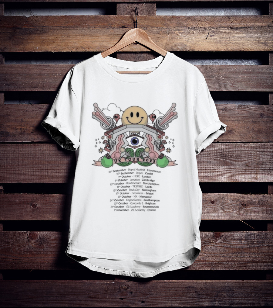 Hybrid Minds UK 2025 Tour Smiley Eye And Nature T-Shirt