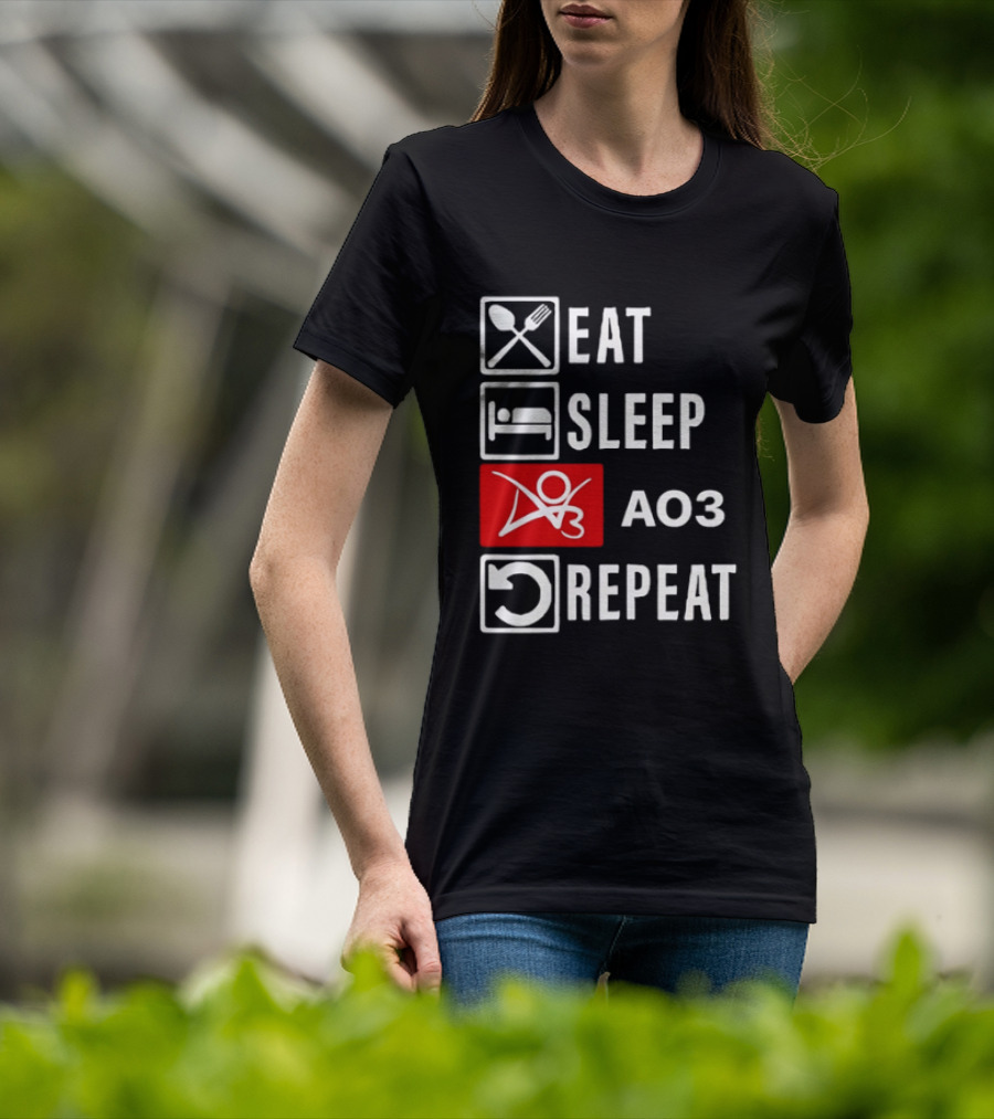 Eat Sleep AO3 Repeat Fanfiction Enthusiast Lifestyle T-Shirt