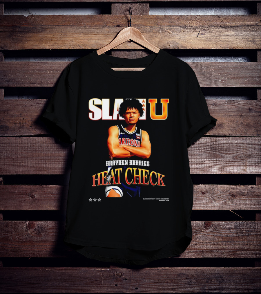 SlamU Brayden Burries Heat Check Arizona Basketball Star T-Shirt