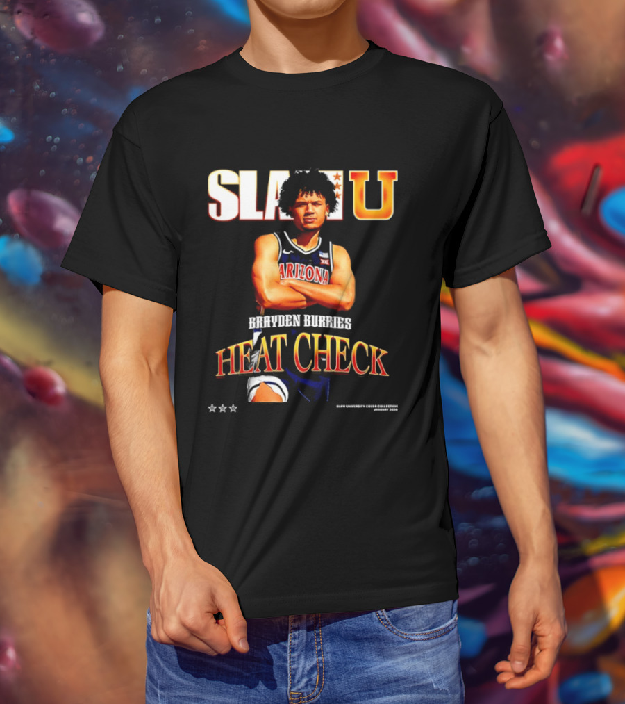 SlamU Brayden Burries Heat Check Arizona Basketball Star T-Shirt
