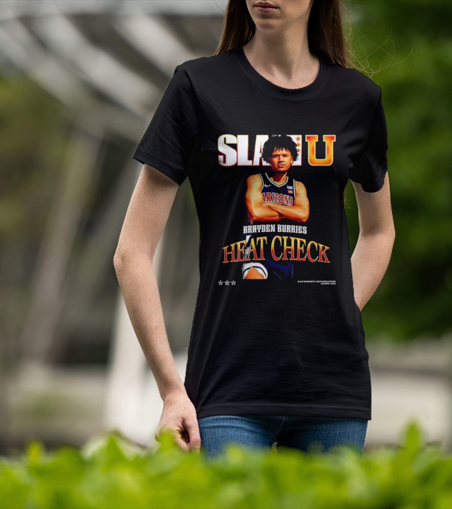 SlamU Brayden Burries Heat Check Arizona Basketball Star T-Shirt