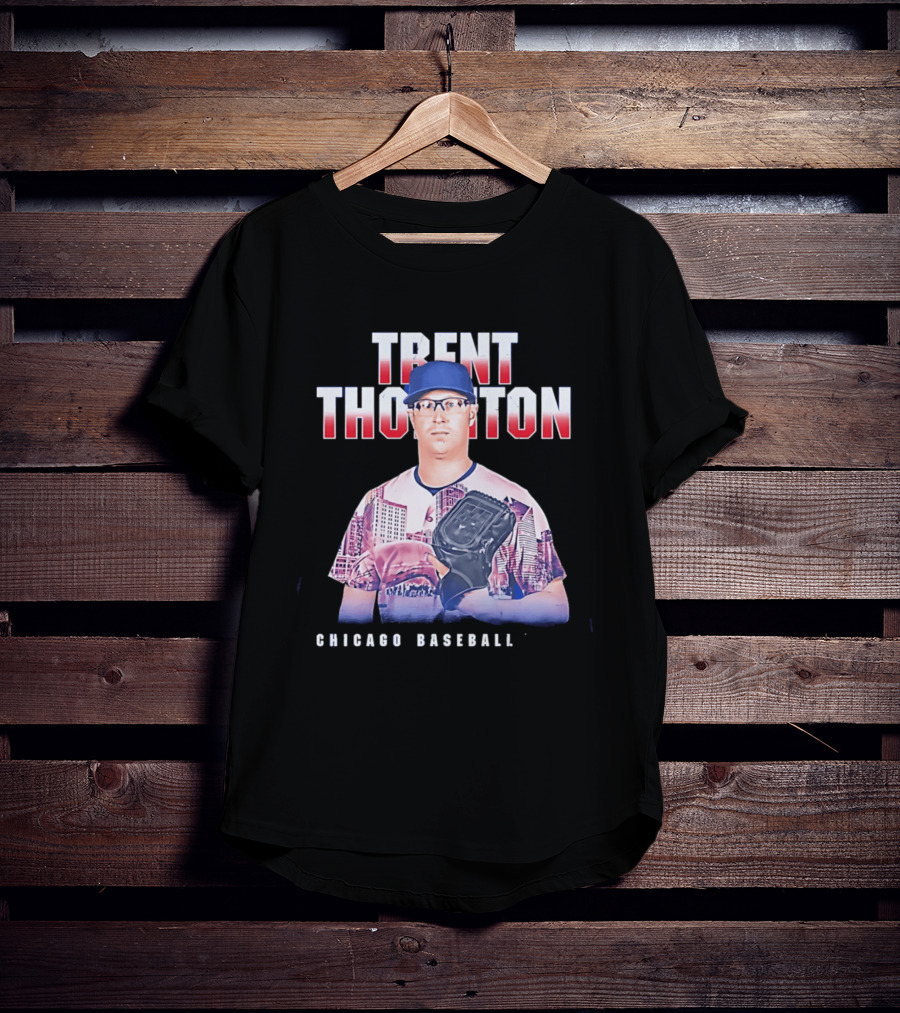 Trent Thornton Chicago Baseball Player Landmark Urban Skyline T-Shirt
