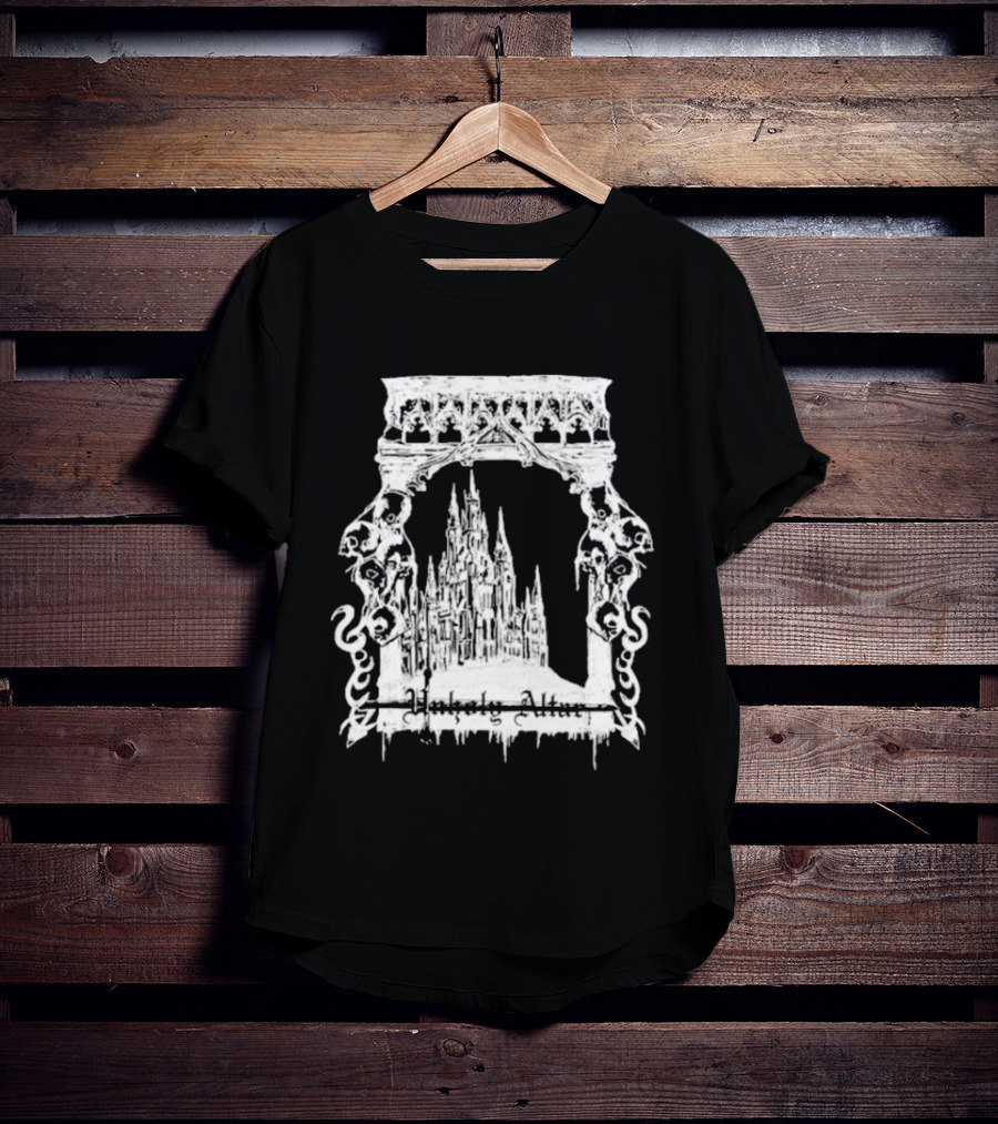 Unholy Altar Castle Gothic Architecture Mysterious Shadows T-Shirt