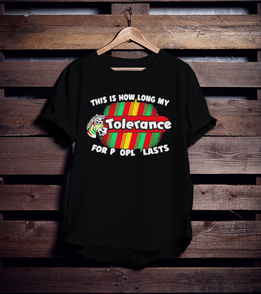 Angry Zebra Tolerance For People Lasts T-Shirt