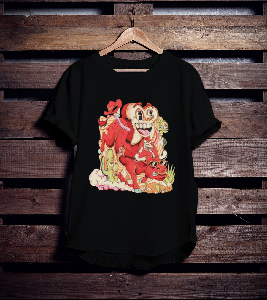 Daily Bread Texas Toast Surreal Cow Cactus Adventure T-Shirt