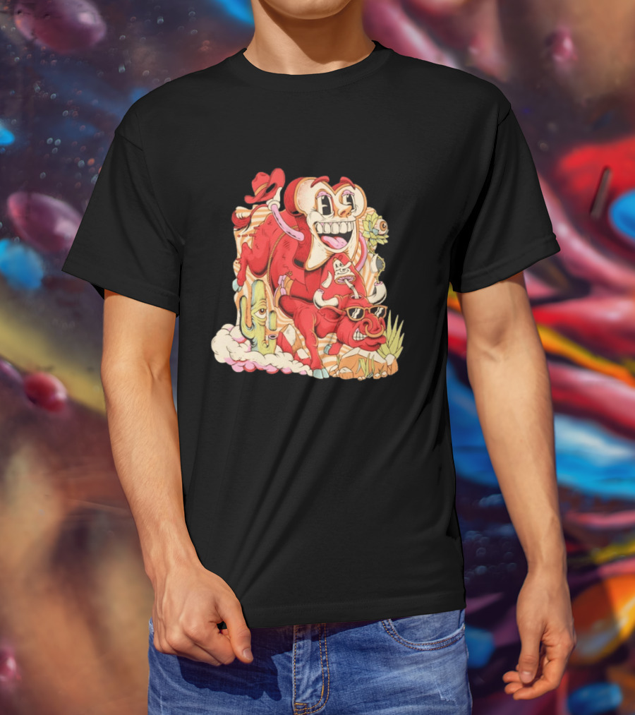 Daily Bread Texas Toast Surreal Cow Cactus Adventure T-Shirt
