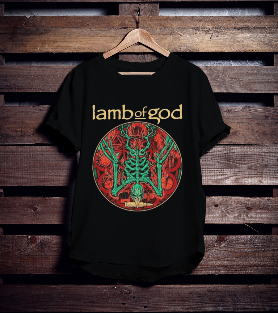 Lamb Of God Warbird Skeleton Art Red Circle T-Shirt