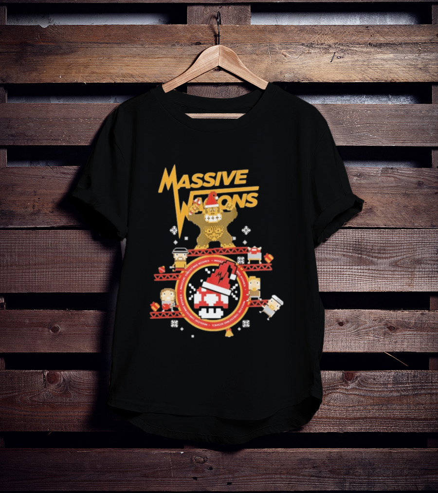 Massive Wagons 8bit Xmas Christmas Festive Donkey Kong T-Shirt
