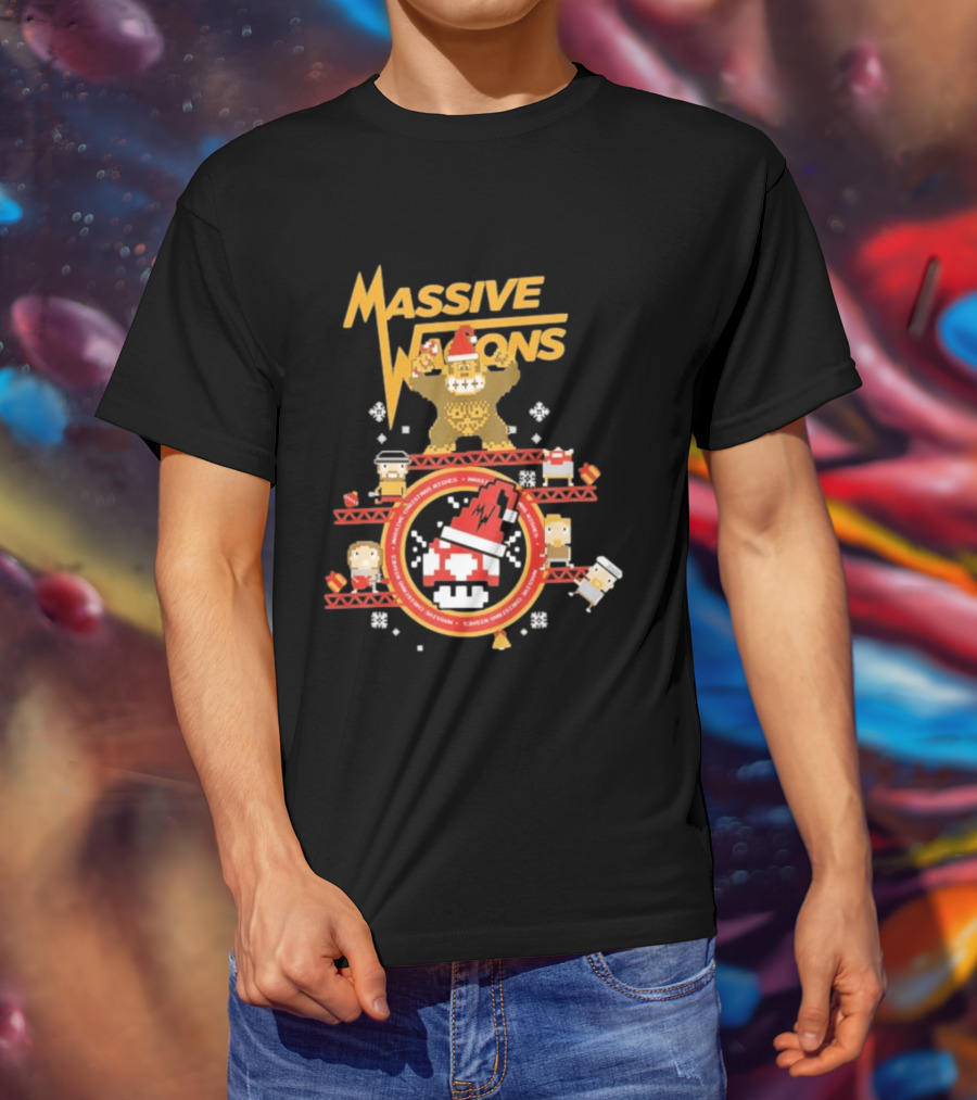 Massive Wagons 8bit Xmas Christmas Festive Donkey Kong T-Shirt