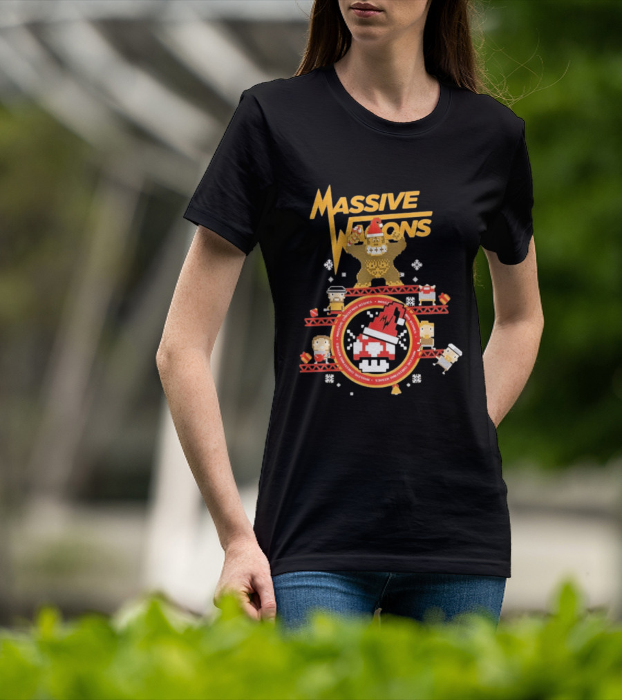 Massive Wagons 8bit Xmas Christmas Festive Donkey Kong T-Shirt