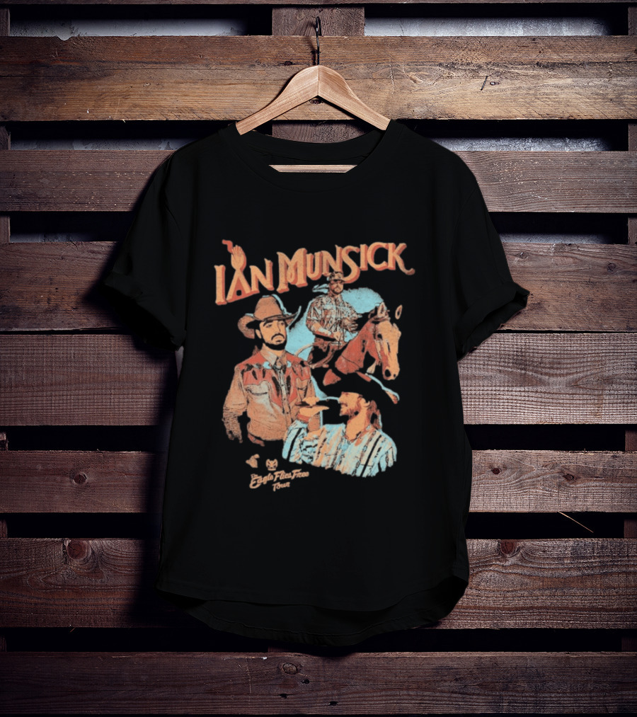 Ian Munsick Eagle Flies Free Tour 2026 Cowboy Photo Collage T-Shirt