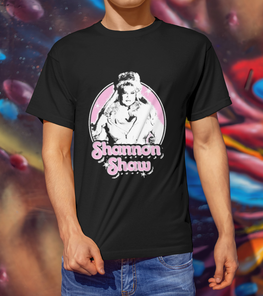 Shannon Shaw Fur Coat Glamour Pink Starry T-Shirt