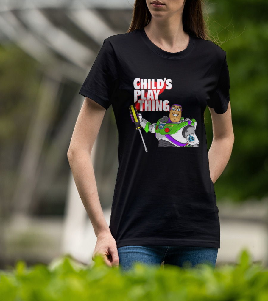 Child's Play Thing Buzz Lightyear Horror Crossover Toy Story T-Shirt