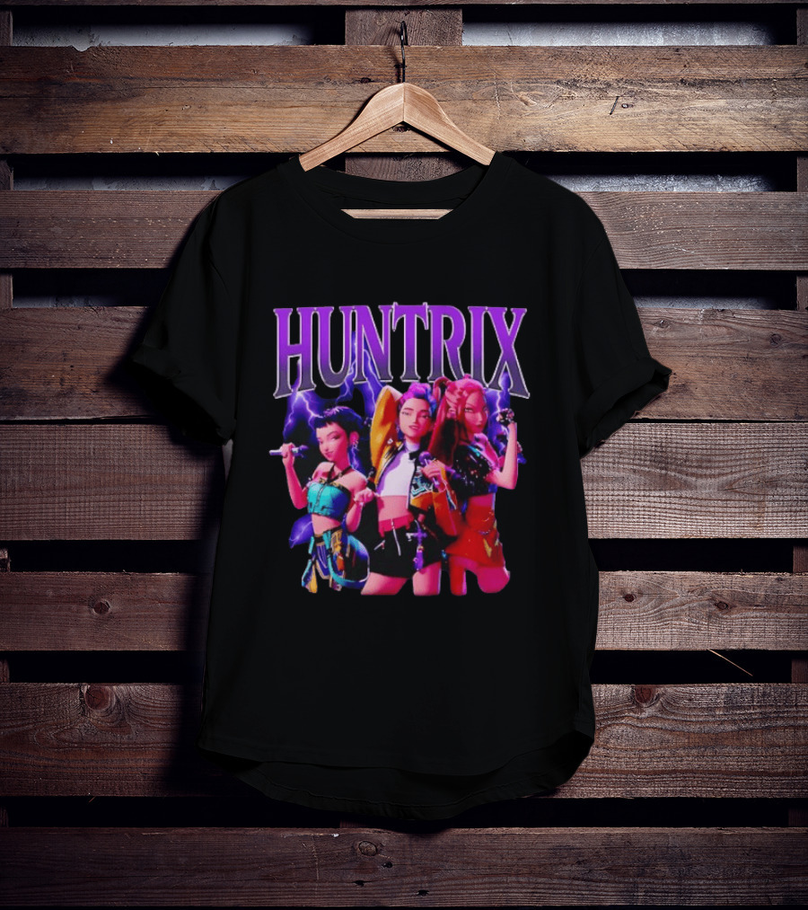 Huntrix Girls Trio Power Pose With Lightning Effect T-Shirt