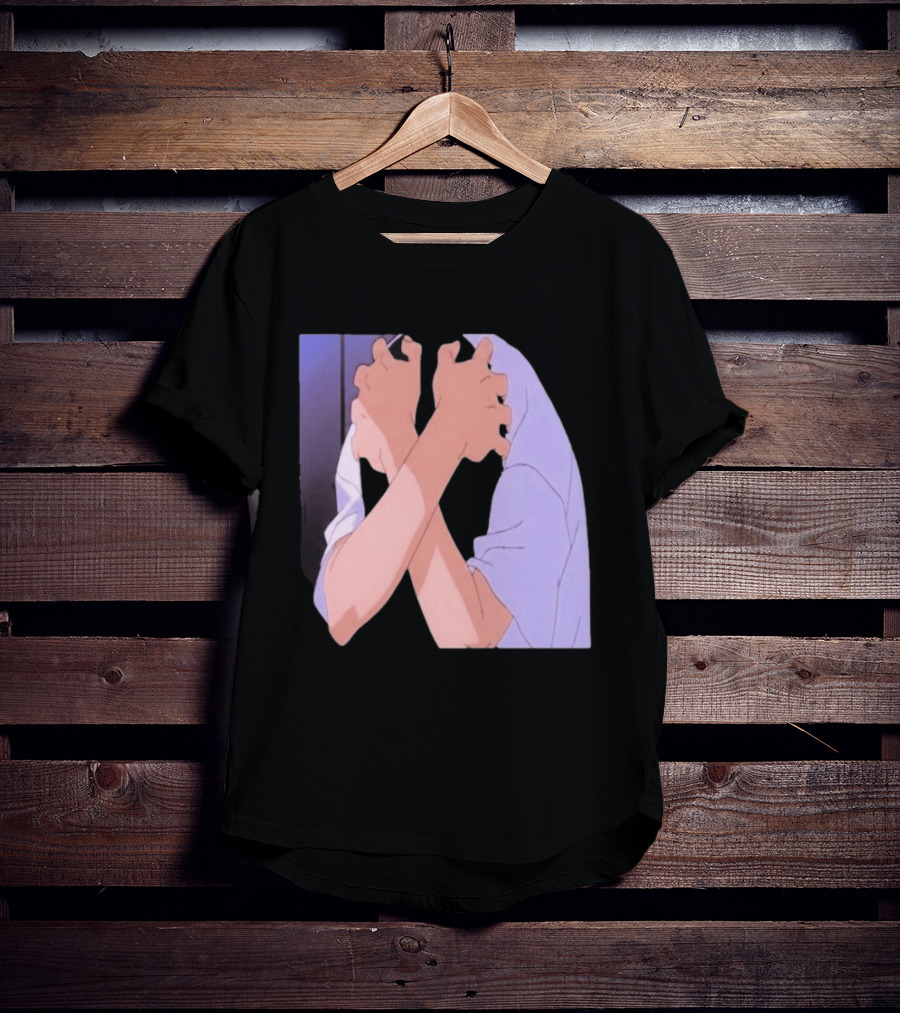 Ikari Shinji Sad Guy Clenched Hands Anime Scene T-Shirt