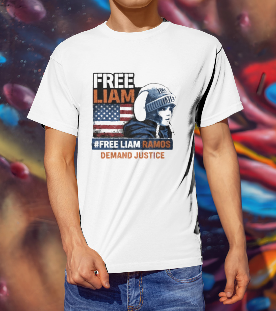 Free Liam Ramos Demand Justice American Flag Ice Hat T-Shirt