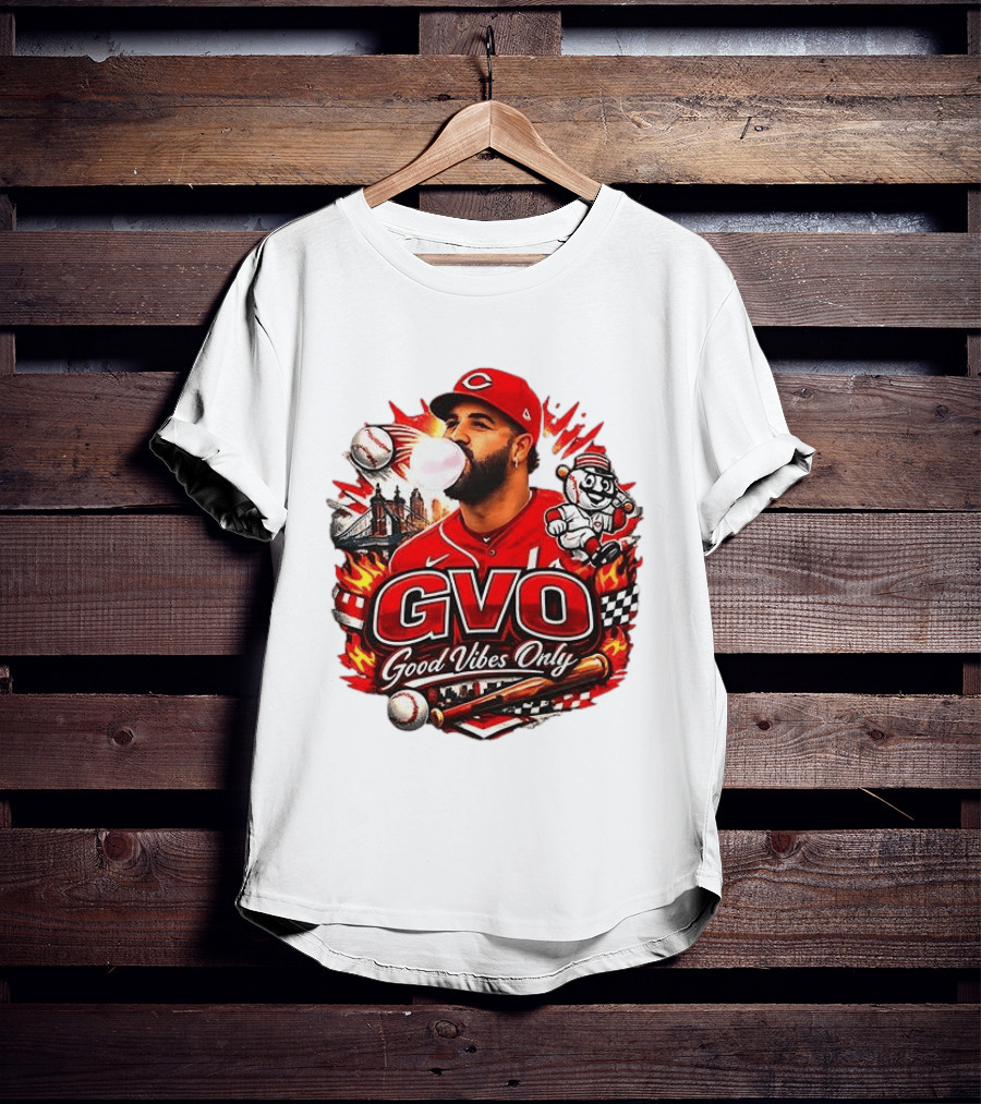 GVO Good Vibes Only Eugenio Suarez Reds Baseball Cincinnati Sports T-Shirt