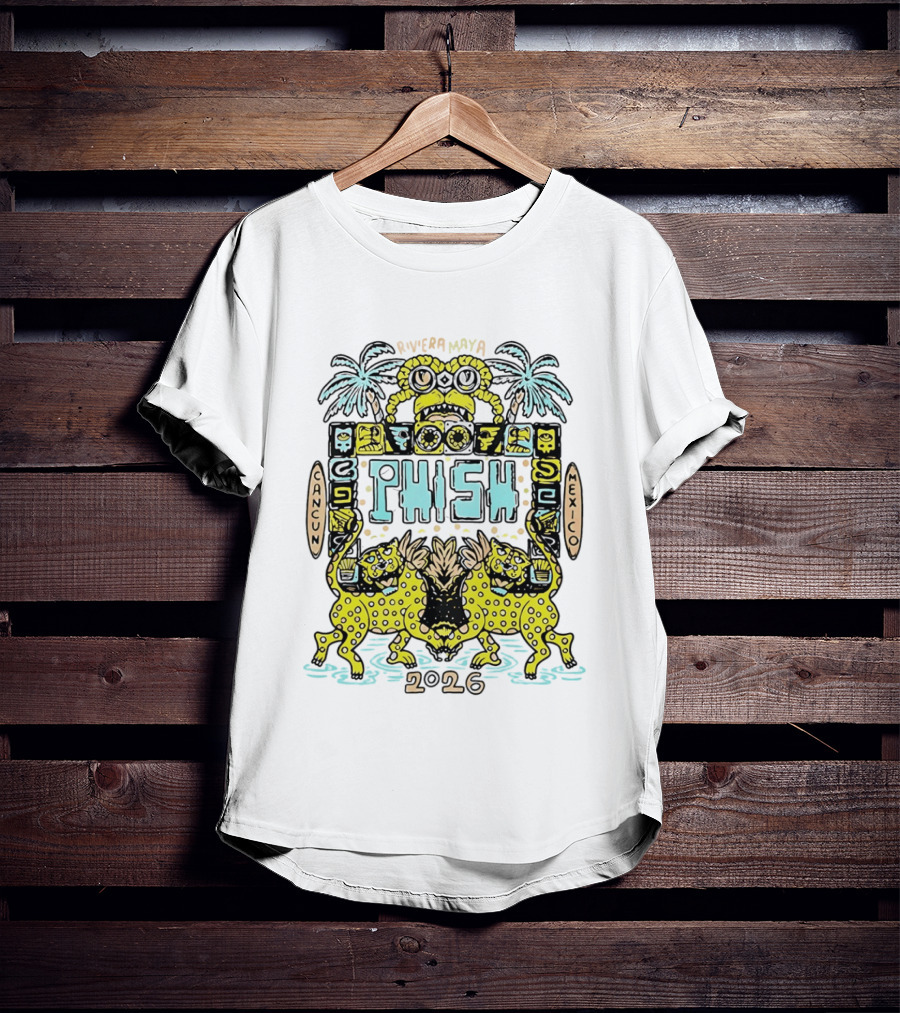 Phish Riviera Maya Cancun Mexico 2026 Jaguars Palms T-Shirt