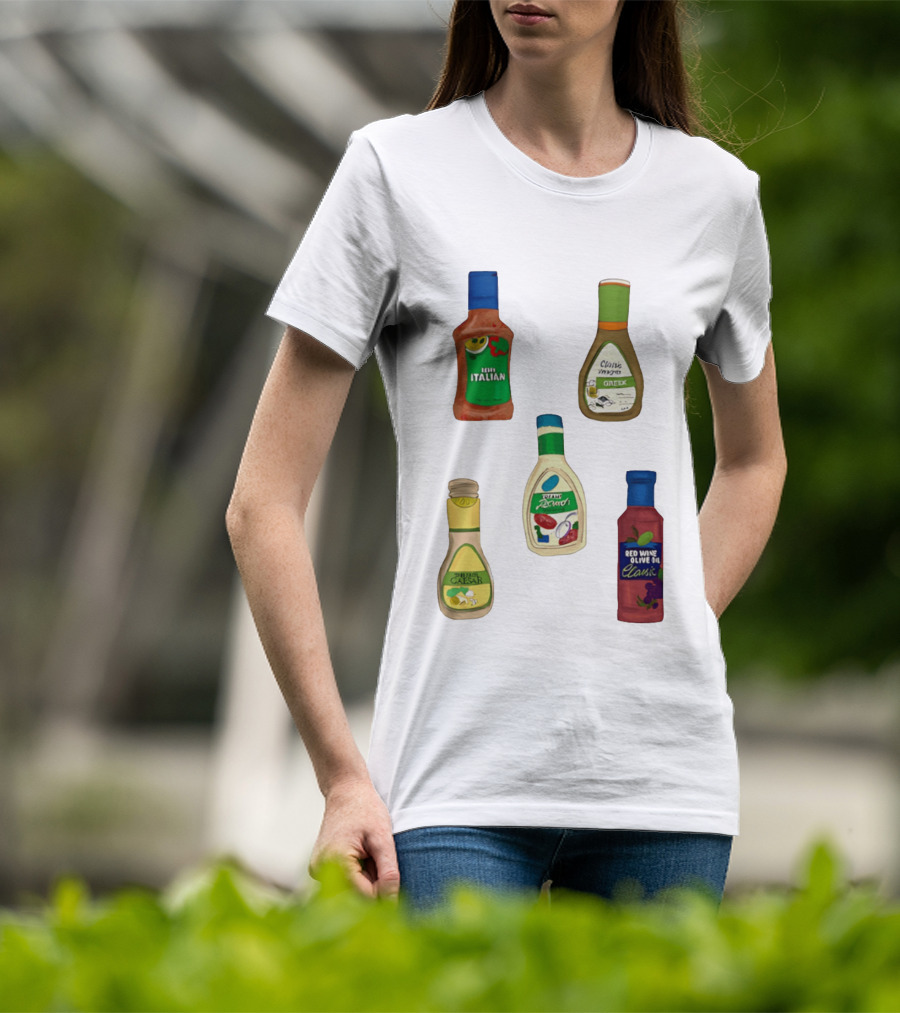 Italian Greek Ranch Caesar Olive Oil Salad Dressing Bottles T-Shirt