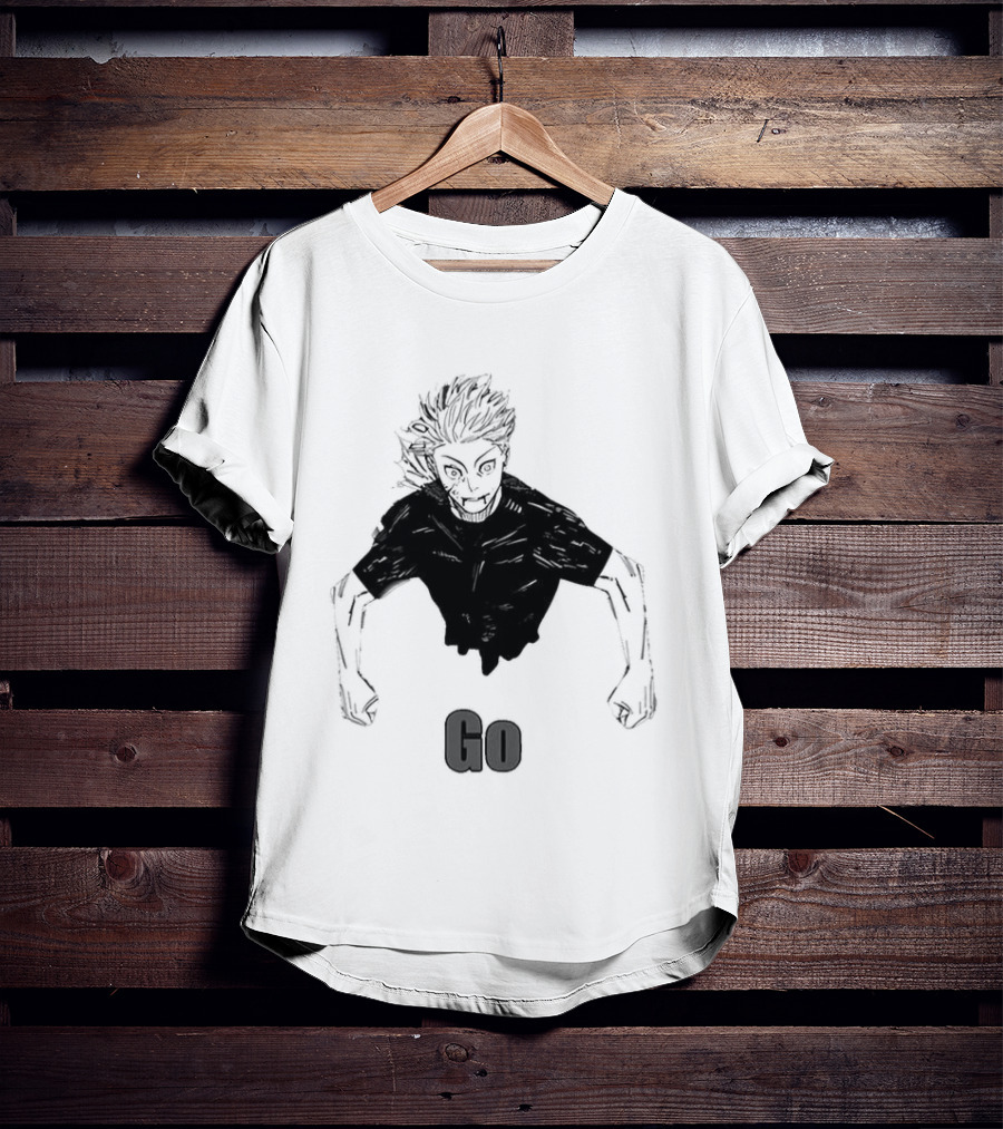 Satoru Gojo Half Body Go Meme Jujutsu Kaisen T-Shirt
