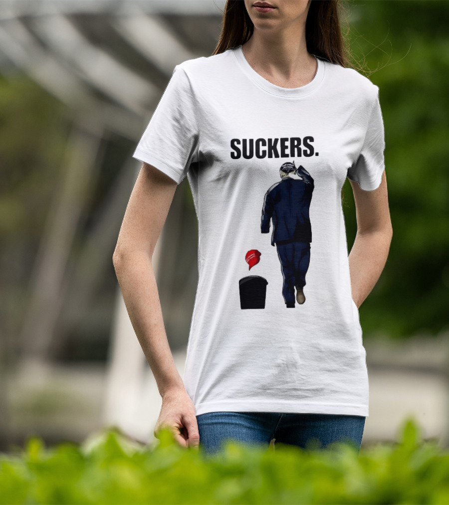 Suckers Trump MAGA Hat Trash Can T-Shirt