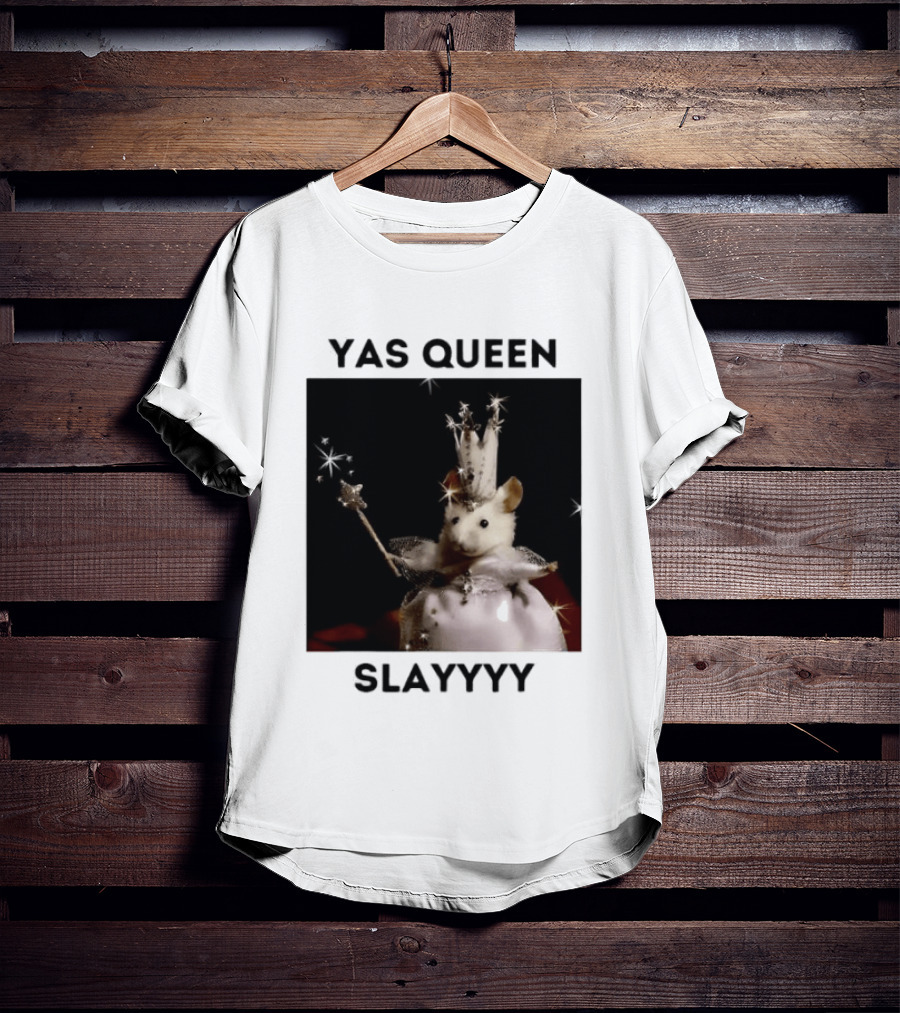 Yas Queen Slayyyy Mouse With Crown And Wand Magic T-Shirt
