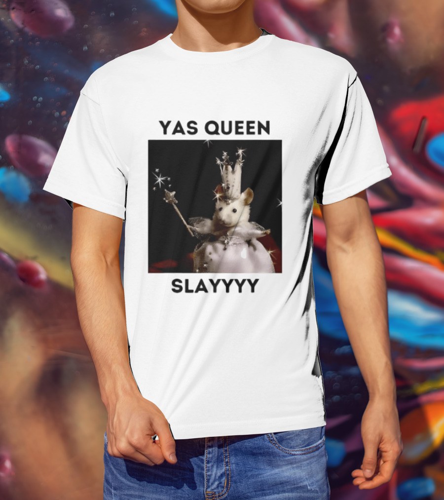 Yas Queen Slayyyy Mouse With Crown And Wand Magic T-Shirt