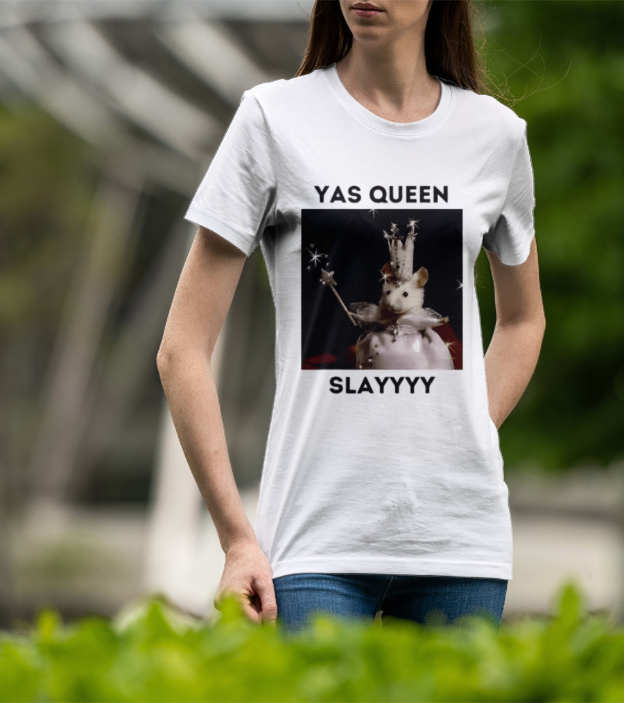 Yas Queen Slayyyy Mouse With Crown And Wand Magic T-Shirt