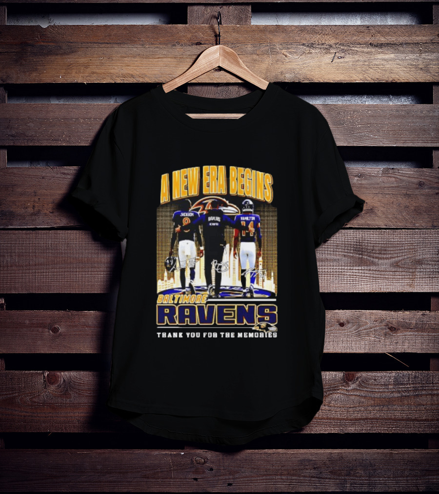 A New Era Begins Baltimore Ravens Jackson Lewis Hamilton Thank You For The Memories T-Shirt