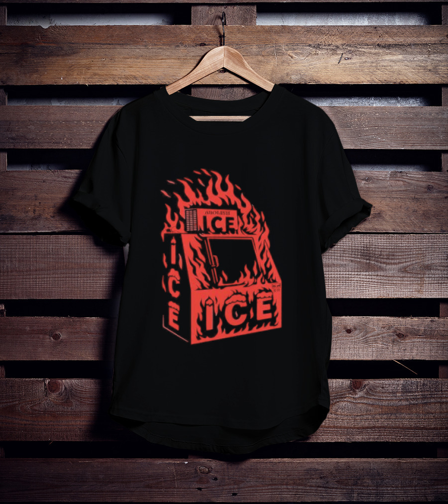 Abolish ICE Machine Flames Protest T-Shirt
