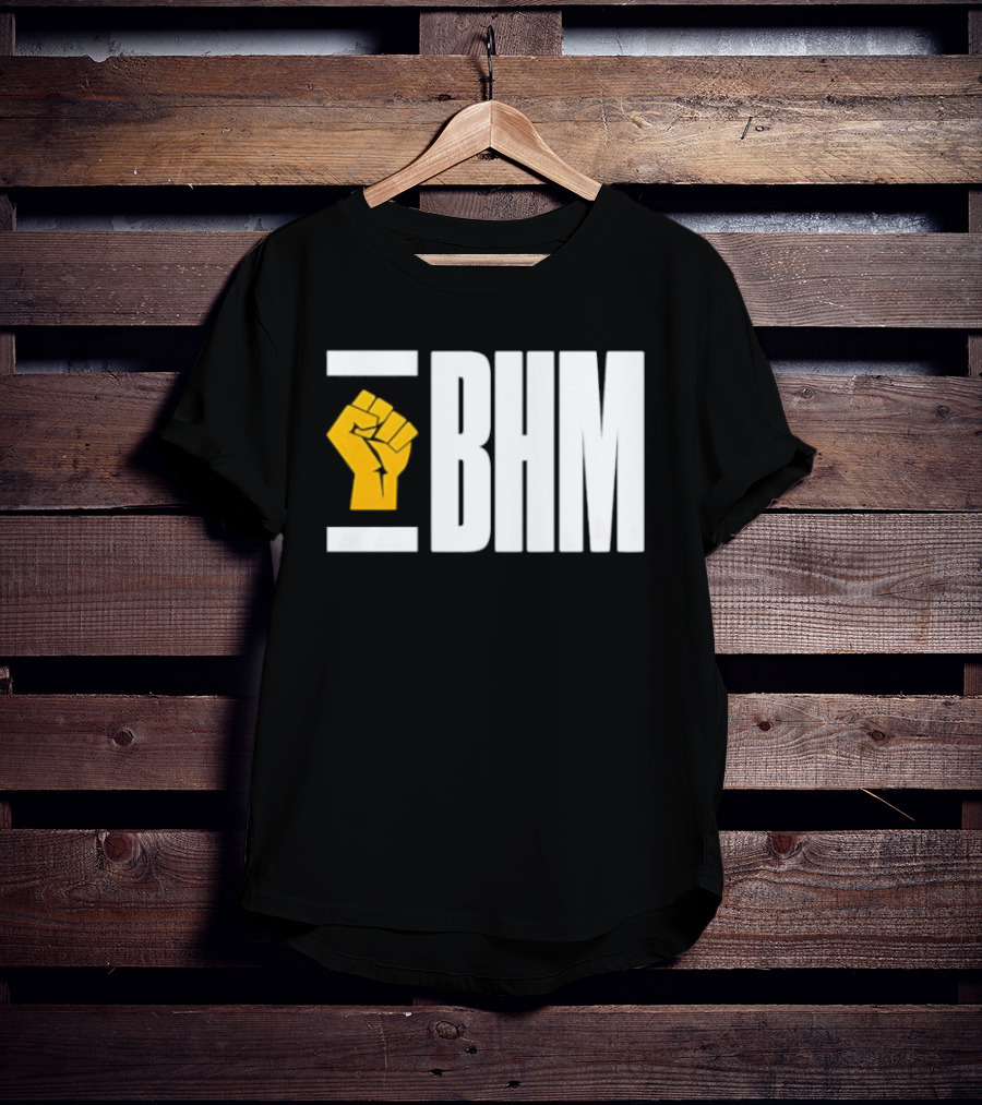 BHM Black History Month Yellow Raised Fist T-Shirt