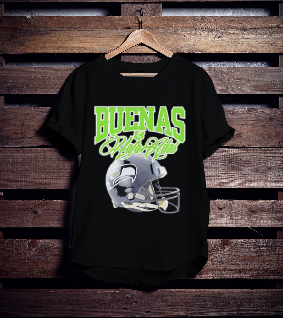 BUENAS Hafa Adai Seattle Seahawks Helmet T-Shirt
