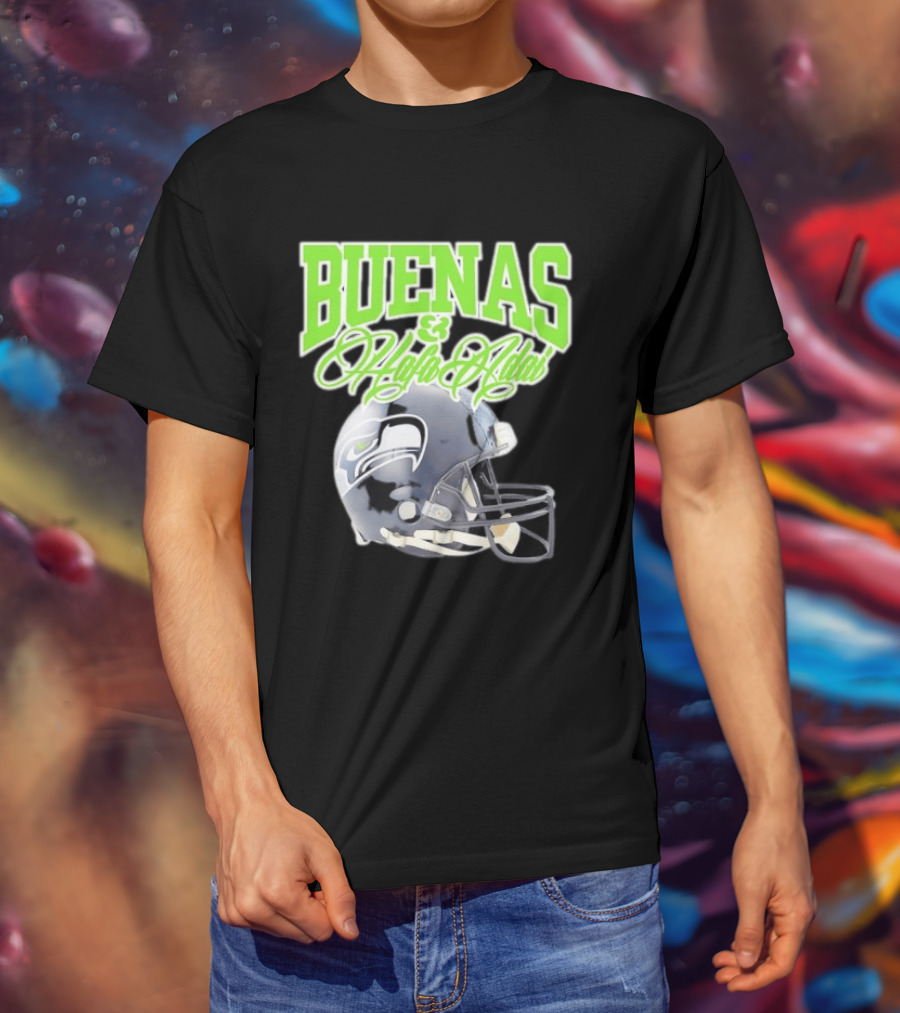 BUENAS Hafa Adai Seattle Seahawks Helmet T-Shirt
