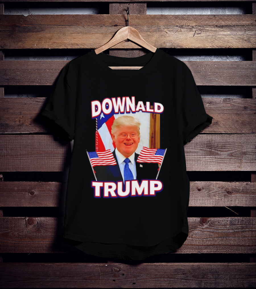 Downald Trump American Flag Parody With Patriotic Backdrop T-Shirt
