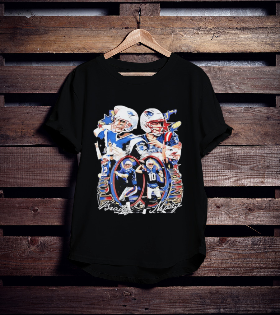 Drake Maye Tom Brady Patriots Quarterback Legacy Moments T-Shirt