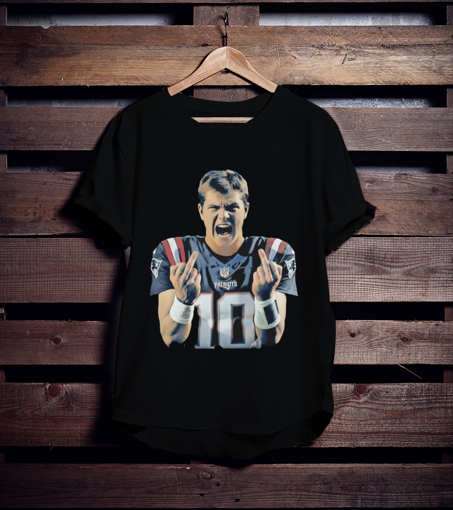 Drake Maye NE Patriots NFL Middle Finger T-Shirt