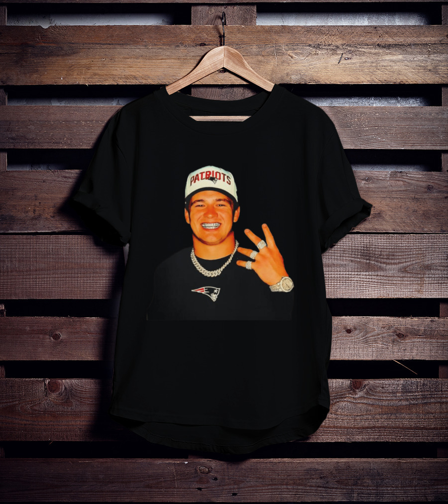 Drake Maye Patriots Ring Collection With New England Patriots Hat And Jewelry T-Shirt