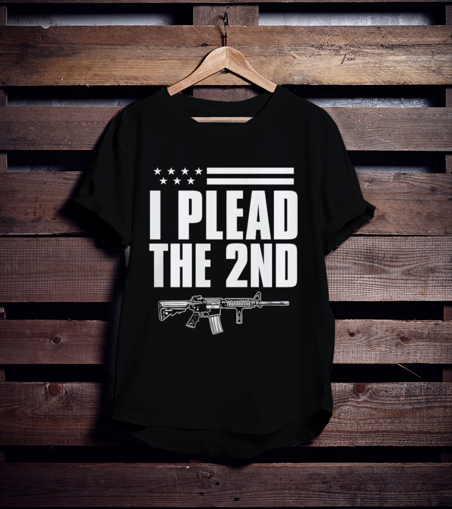 I Plead The 2nd Gun Rights American Flag Rifle T-Shirt