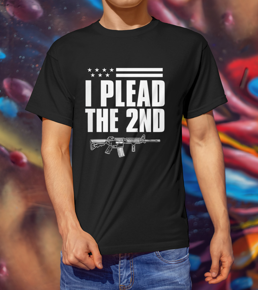 I Plead The 2nd Gun Rights American Flag Rifle T-Shirt