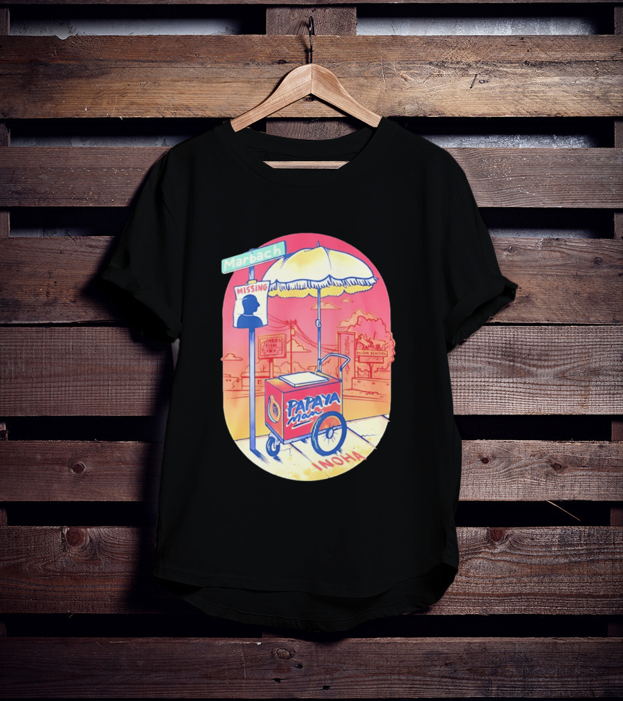 Marbach Inoha Papaya Man Missing High School Fred's Fish Fry T-Shirt