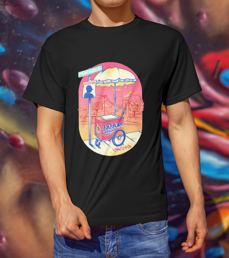 Marbach Inoha Papaya Man Missing High School Fred's Fish Fry T-Shirt